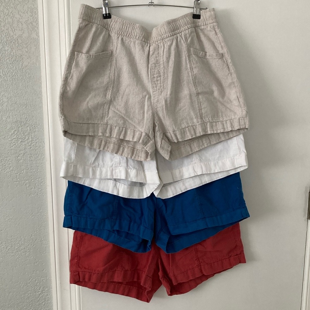 Old Navy Linen / Rayon Shorts Lot of 4 colors Size Large